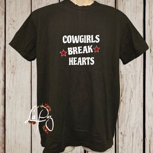 Gildan Black Tee with Cowgirls Design